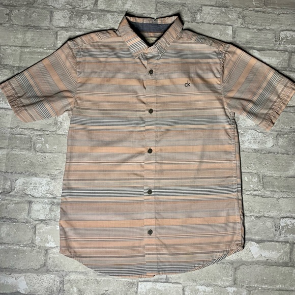 CALVIN KLEIN JEANS: Boys Short Sleeve Button Up Shirt - Picture 5 of 7